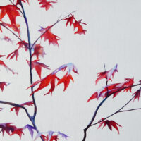 Oil paint leaf composition