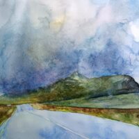 Clouds covering Mount Errigal.